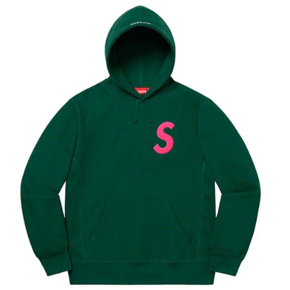 Supreme Other - Supreme Mens Streetwear Sporty 2019 Heavyweight Logo Fleece Hoodie Size M Green